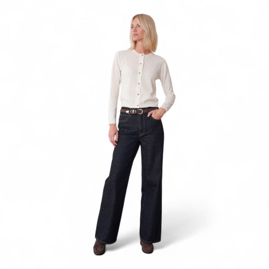 Slvrlake Wide Leg Raw Hem High Rise Grace Jeans Washed Black Shadow Ridge Sz 28